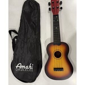 Amahi Ukulele W/ Bag Hinkler Uke'n Play Sunburst finish dark reddish-brown